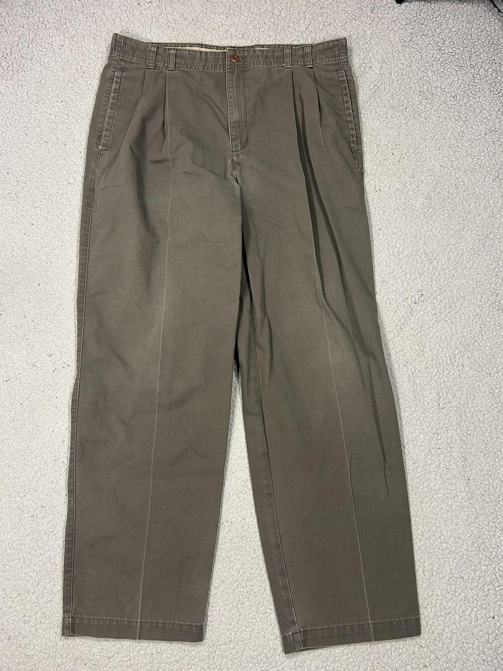 Dockers Pleated Pants Men’s 36 Beige Solid Chino Dress Y2K
